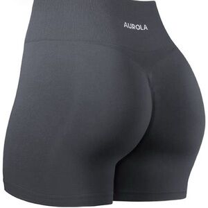 Aurola Seamless Shorts Charcoal Gray Size Medium 4” Inseam